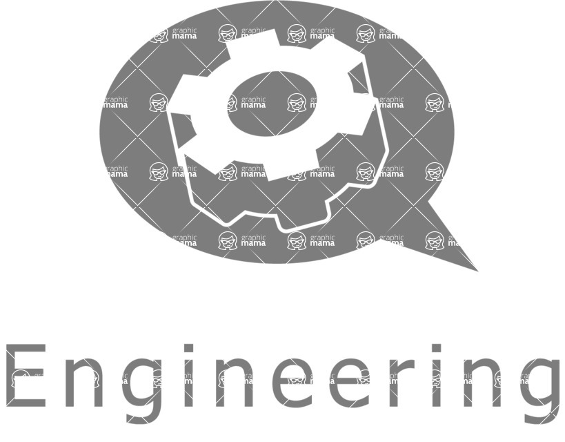 Business Logo Templates - vector graphics in a pack from GraphicMama - One Color Engineering Company Logo Design Template